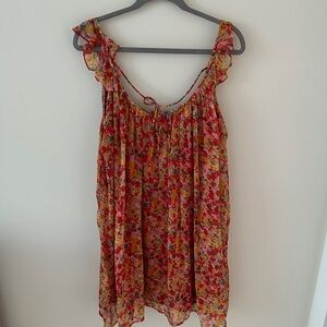Very Moda Floral Mini Dress - Red and Yellow